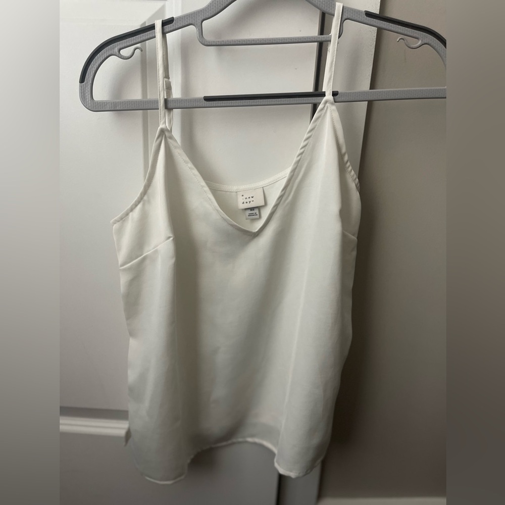 White silk tank top